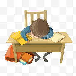 学生教室卡通图片_高考复习学习打瞌睡的学生
