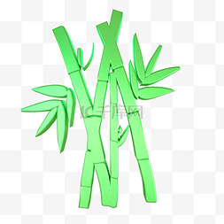 绿色配图图片_C4D绿色立体竹子