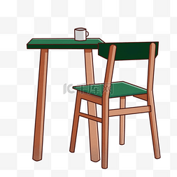 时尚木质桌椅插画
