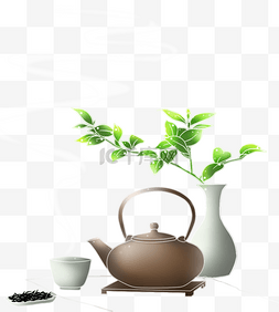 茶艺中国风主题插画