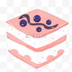 草莓蛋糕手绘图片_手绘食物草莓蛋糕免扣素材