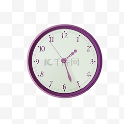紫色圆形闹钟插画