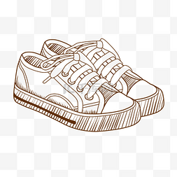 板鞋简笔画图片_线描板鞋手绘插画