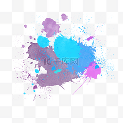 彩漆图片_矢量蓝紫主色喷涂装饰图案