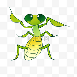 矢量螳螂卡通图片_可小昆虫螳螂插画