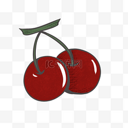 樱桃水果卡通图片_樱桃水果植物水果生长红色