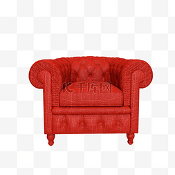 复古红色沙发装饰