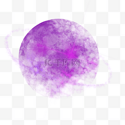 紫色梦幻水彩星球
