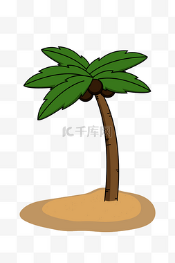 椰树树叶图片_手绘卡通椰树椰子椰汁