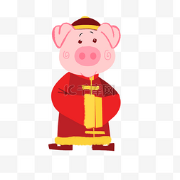 小猪插画图片_新年百年的猪猪PNG免抠