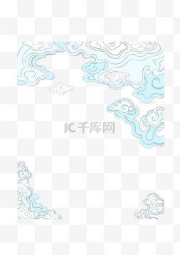 中国风剪纸层叠立体式祥云