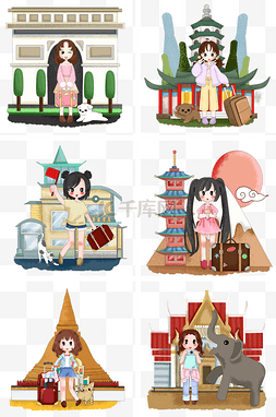 人物图片_旅游合集人物插画