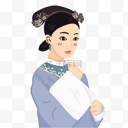 插画古代女子图片_手绘古装女子设计素材