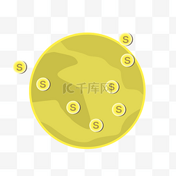 黄色的金融符号插画