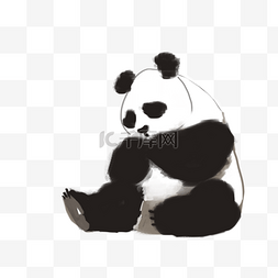 动物中国画图片_中国风手绘国宝熊猫免抠PNG素材