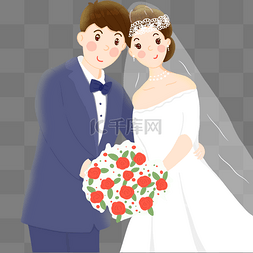 浪漫情侣结婚穿婚纱幸福甜蜜插图