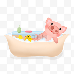 小猪年图片_猪年可爱大猪鼻子小猪和玩具小黄