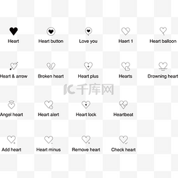 图标素材线型图片_心形爱心线型矢量图标icon