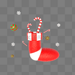 C4D圣诞节3D立体圣诞袜