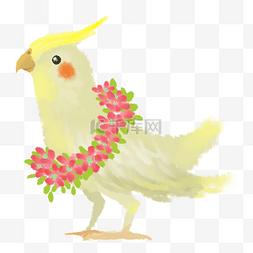 彩绘装饰图片_手绘水彩绘本黄鹦鹉