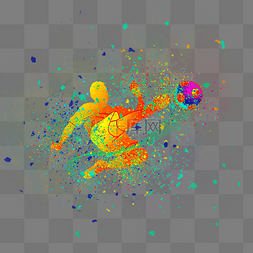 彩色足球人图片_世界杯足球炫酷时尚踢足球的人碎