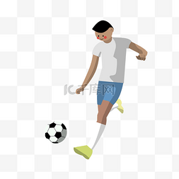 卡通踢足球的男孩图片_踢足球的男孩插画