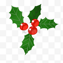 圣诞快乐英文艺术字图片_圣诞节可爱小红果子素材