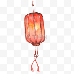 元宵节插画图片_卡通手绘中式红色灯笼插画