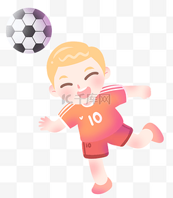  踢足球的小男孩