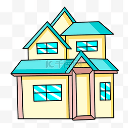 彩色手绘建筑房屋