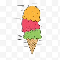 卡通手绘冰淇淋矢量素材