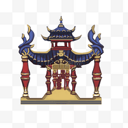 中国古风凉亭原画参考图用于游戏