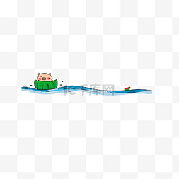 海水小船分割线插画