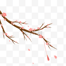 中国风粉色樱花PNG元素