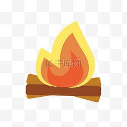 火柴上燃烧的火焰手绘设计图