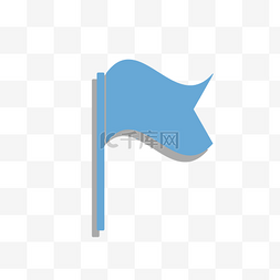 旗帜小标图片_蓝色矢量旗子素材图