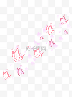 粉色漂浮的花瓣图片_漂浮的蝴蝶之飞舞的粉蝶玫瑰花瓣