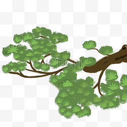 手绘森林插画图片_绿色植物森林手绘插画