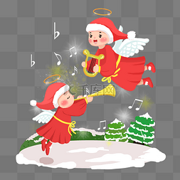 卡通手绘圣诞节小天使