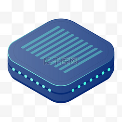 蓝色的芯片盒子插画