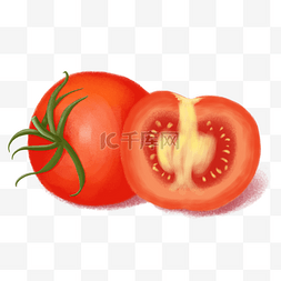 番茄西红柿完整和切开