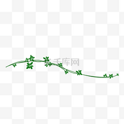藤条分割线图片_绿色藤条植物树叶分割线
