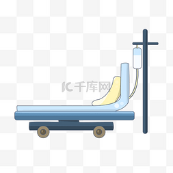 枕头图片_蓝色病床器械插画