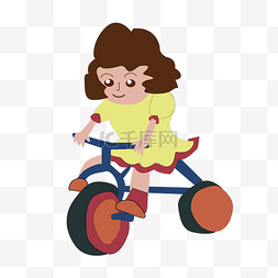 卡通矢量自行车图片_矢量卡通女孩骑自行车