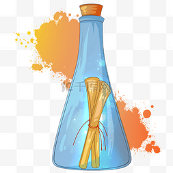 蓝色的许愿瓶插画