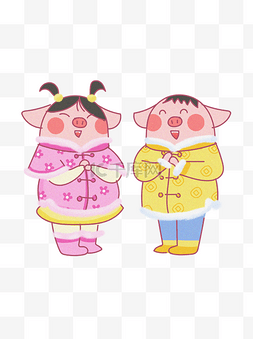 猪年动物拜年春节