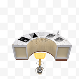 家装大理石图片_3D圆形厨房灶台