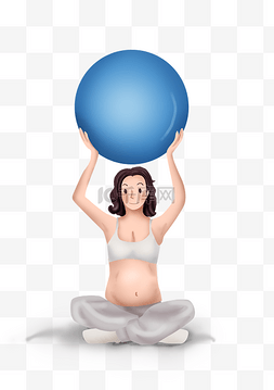 孕妇图片_手绘健身房孕妇健身