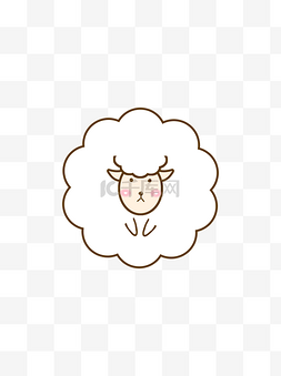 绵羊动物图片_卡通可爱动物小绵羊团团子白色元