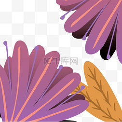 扁平化插画树叶图片_彩色植物树叶元素